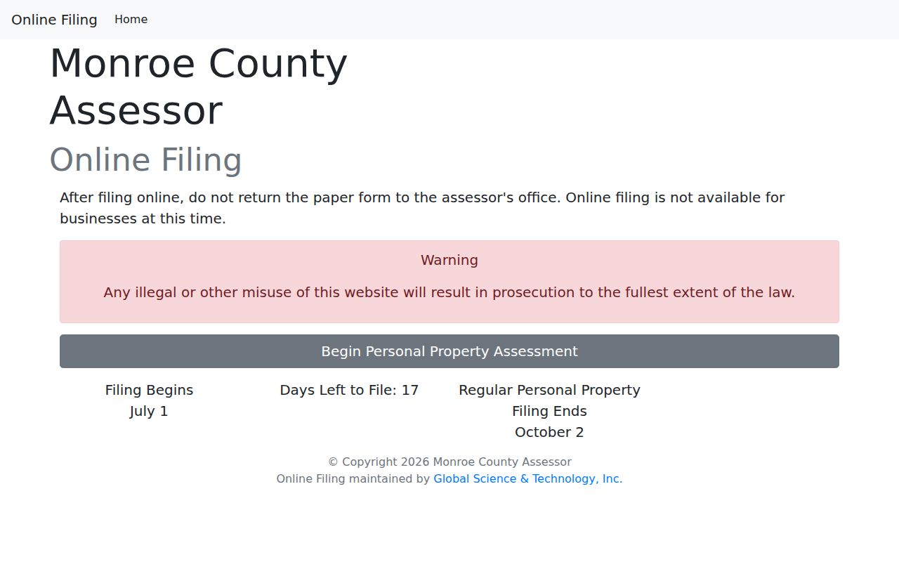 Monroe County property tax assessor contact and filing route
